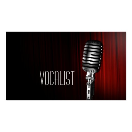 Vocalist, Singer, Performer, Music, Lessons Mic Business Cards