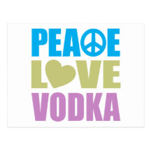 Vodka del amor de la paz tarjetas postales