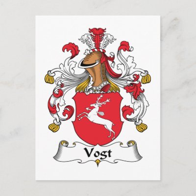Vogt Family Crest Postcard by coatsofarms