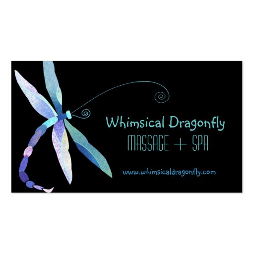 Voguish Dragonfly Massage + Spa Appointment Cards Business Card Template (front side)