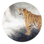 Voice of the Tiger Round Stickers