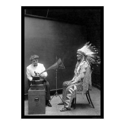 Voice Recording of a Blackfoot Indian 1909 Print by lc_vintagephotos