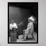 Voice Recording of a Blackfoot Indian 1909 Print