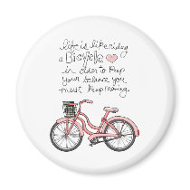 vol25 life is like riding a bicycle refrigerator magnets