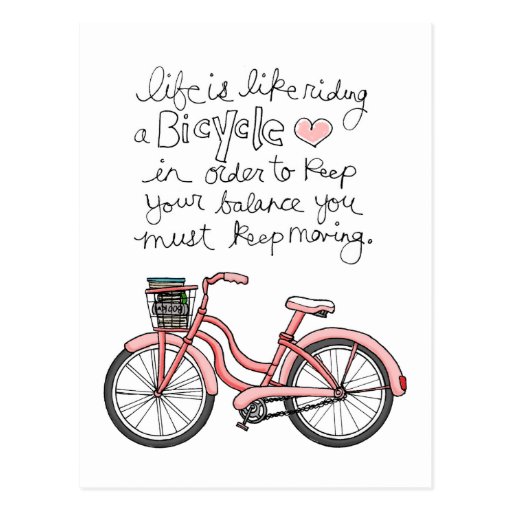 vol25 life is like riding a bicycle post card