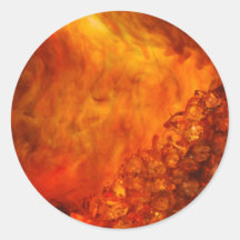 "Volcano" collection original Lyrical Abstraction Round Stickers