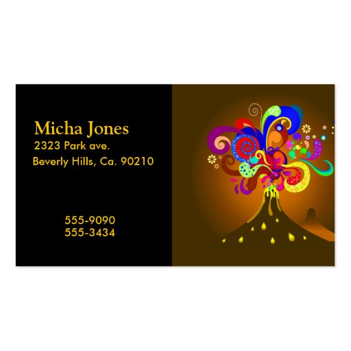 Volcano Oozing Of Color Business Card (front side)