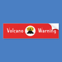 Volcano Warning Sticker Bumper Sticker
