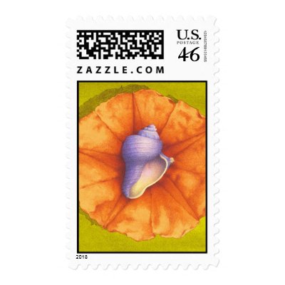 Vole Conch & Orange Flower Stamps by briancody