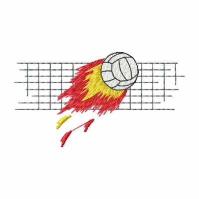Voleibol llameante sudadera bordada Voleibol llameante sudadera bordada