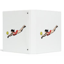volley ball dive female volleyball player vinyl binder