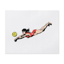 volley ball dive female volleyball player custom flyer