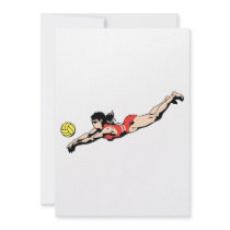 volley ball dive female volleyball player personalized announcement