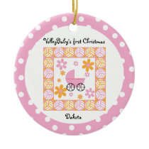 VolleyBaby First Christmas Pink Ornament ornaments
