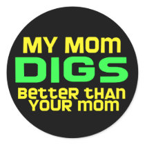 VolleyBaby  My MomDigs Round Stickers