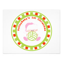 VolleyBaby's First Christmas Girl Personalize Custom Invitations