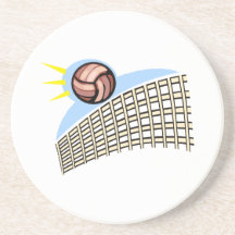 Volleyball Ball & Net Beverage Coaster