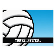 Volleyball Birthday Personalized Invitations
