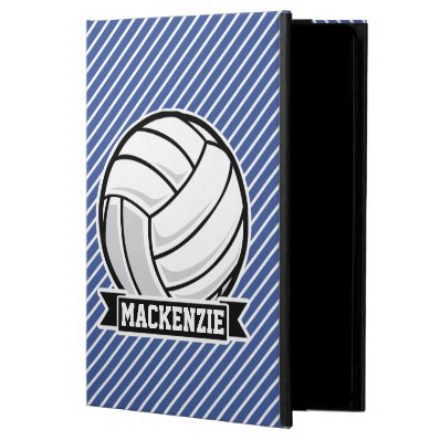 Volleyball, Blue & White Stripes, Sports iPad Air Covers