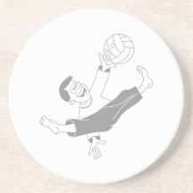 Volleyball boy gray coasters