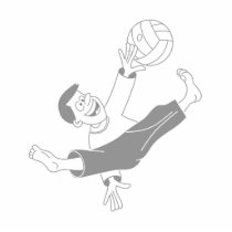 Volleyball boy gray photo cut out