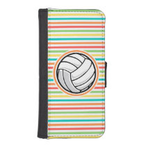 Volleyball; Bright Rainbow Stripes Phone Wallets at Zazzle