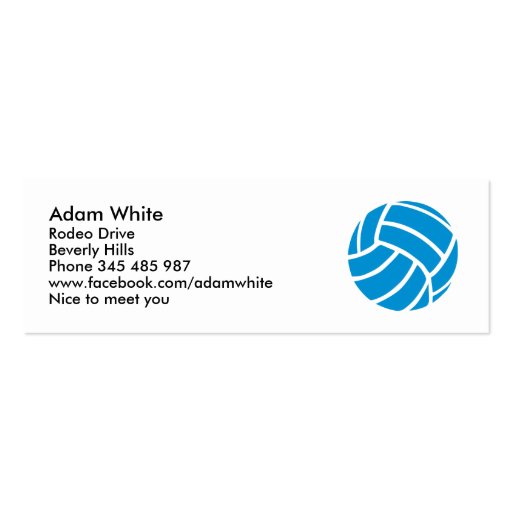 Volleyball Business Card Templates (front side)