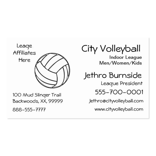 Volleyball Business Card Templates