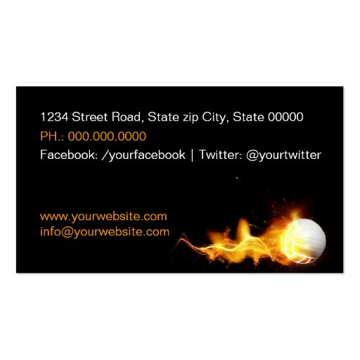 Volleyball Business Coach card Business Cards (back side)