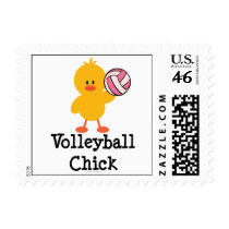 Volleyball Chick Postage Stamps by SportyTeesGifts Volleyball Chick Postage Stamps