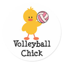 Volleyball Chick Stickers by SportyTeesGifts Volleyball Chick Stickers
