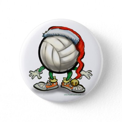 Volleyball Christmas buttons