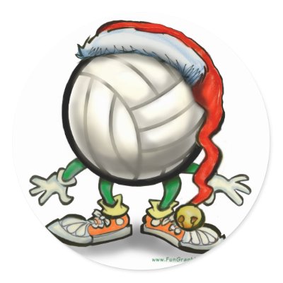 Volleyball Christmas stickers