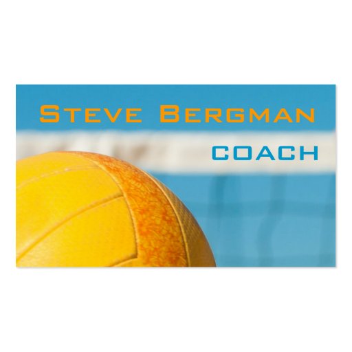 Volleyball Coach Player Business Card Template (front side)
