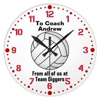 Volleyball Coach Retirement Gift Custom Name Clock