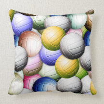 Volleyball Collage Throw Pillows