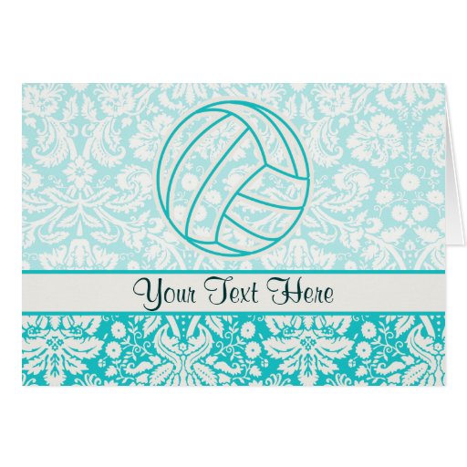 Volleyball; Cute Teal Card