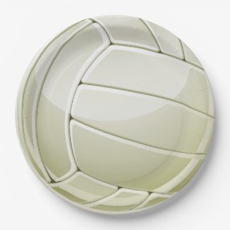 Volleyball Design Paper Party Plate