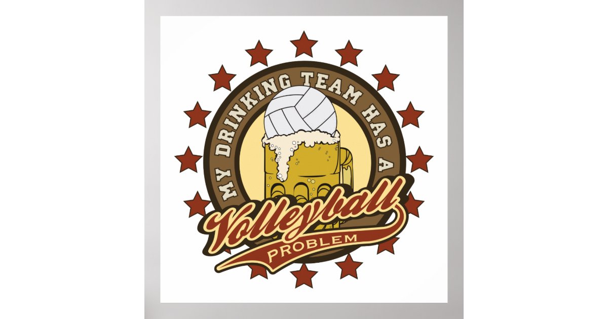 Volleyball Drinking Team Poster Zazzle