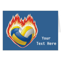 Volleyball Fire (customizable) Greeting Cards