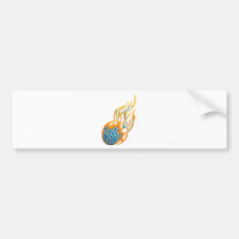 Volleyball Fireball Bumper Stickers
