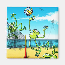 Volleyball Frog Refrigerator Magnet