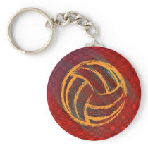Volleyball Geometric Keychain