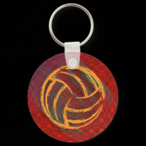 Volleyball Geometric Keychain