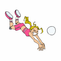 Volleyball Girl Dive Cut Out
