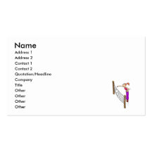 Volleyball Girl Spike Business Card