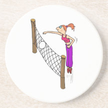 Volleyball Girl Spike Coasters
