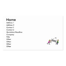 Volleyball girl vs boy business card template
