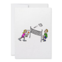 Volleyball girl vs boy personalized invitations