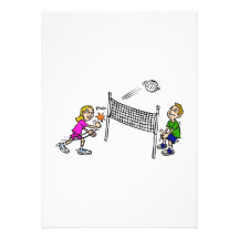 Volleyball girl vs boy personalized invitations